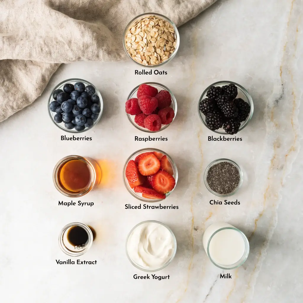 Berry Overnight Oats Ingredients