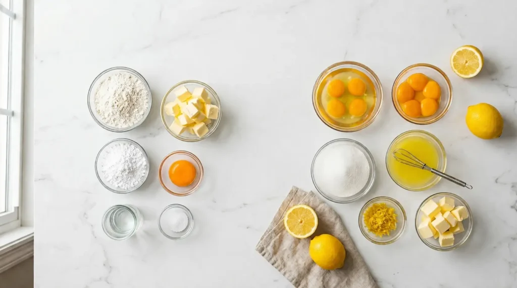 Ingredient Lemon Tart with Shortbread Crust