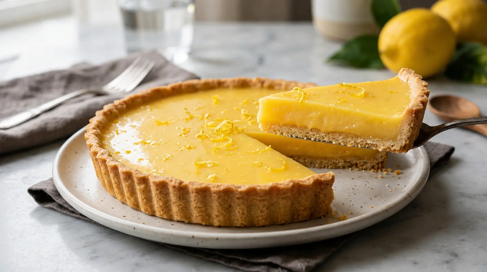 Lemon Tart with Shortbread Crust
