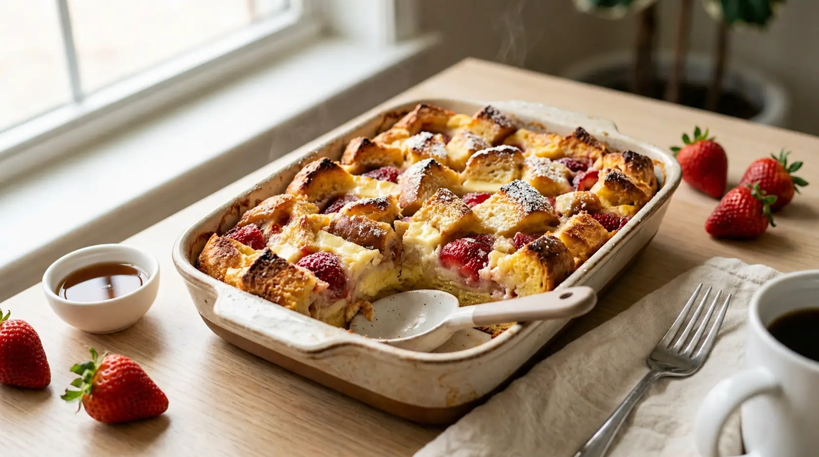 Strawberry Cream Cheese French Toast Bake