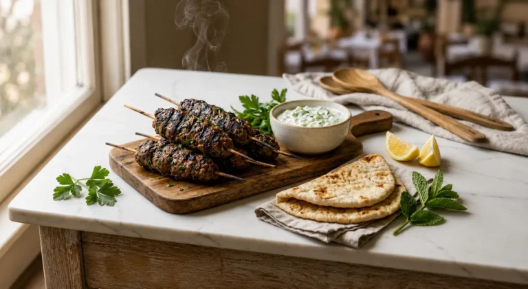 Lamb Kofta with Tzatziki and Flatbread