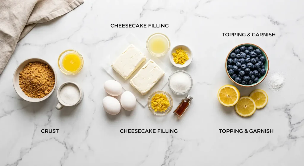 Lemon Blueberry Cheesecake Bars Ingredients