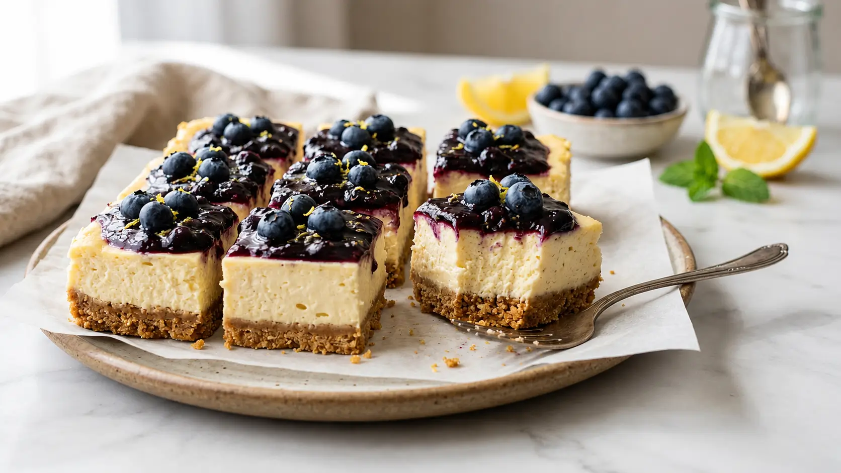 Lemon Blueberry Cheesecake Bars