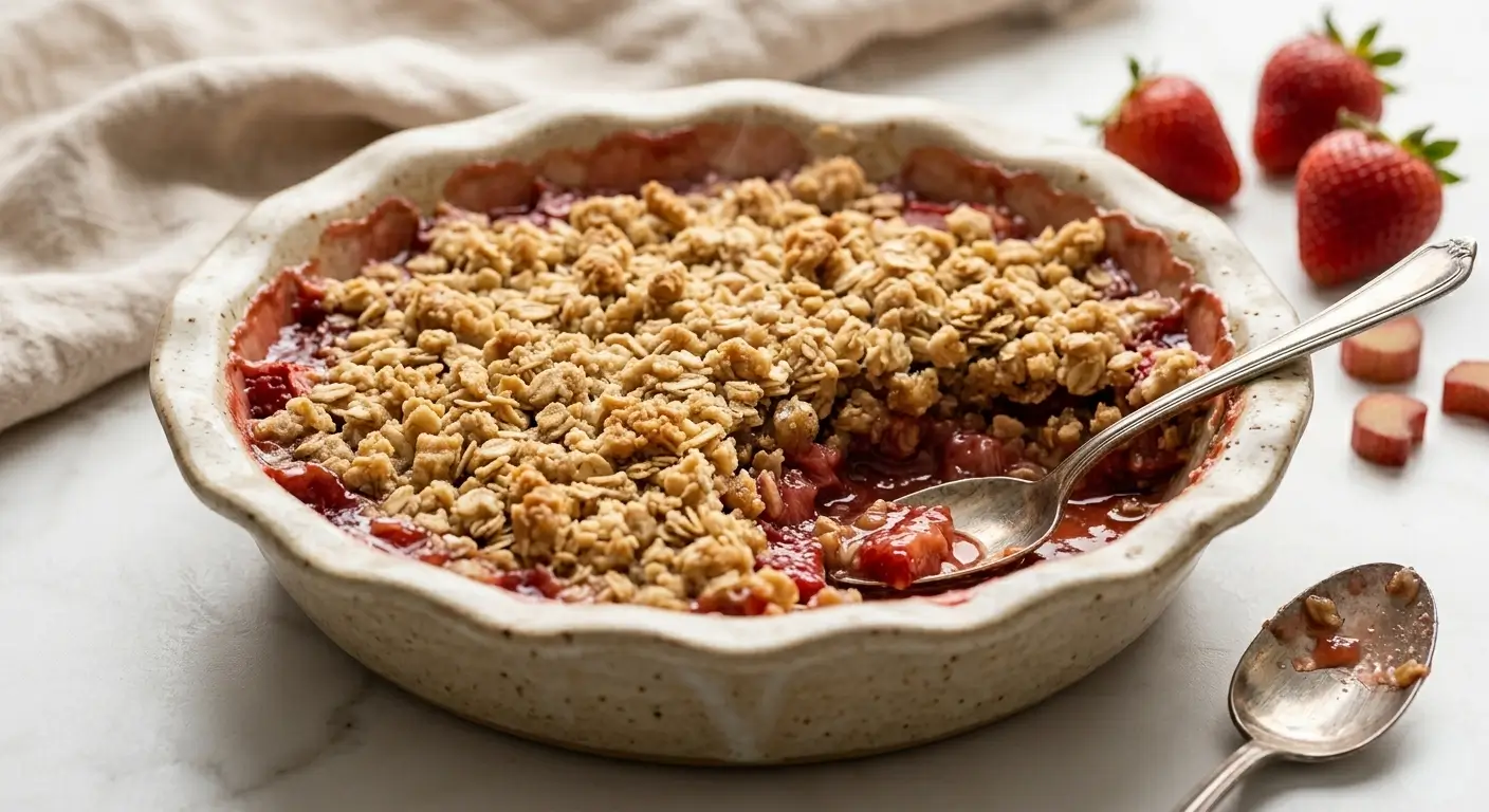 Rhubarb and Strawberry Crisp
