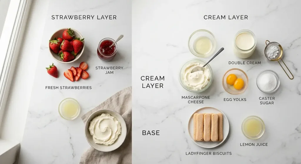Strawberry Tiramisu Ingredients