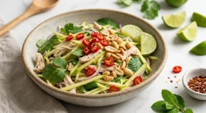 Thai-style green mango chicken salad