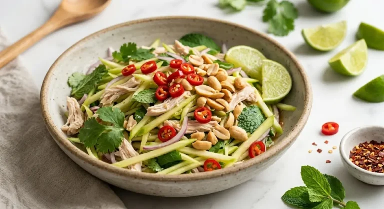 Thai-style green mango chicken salad