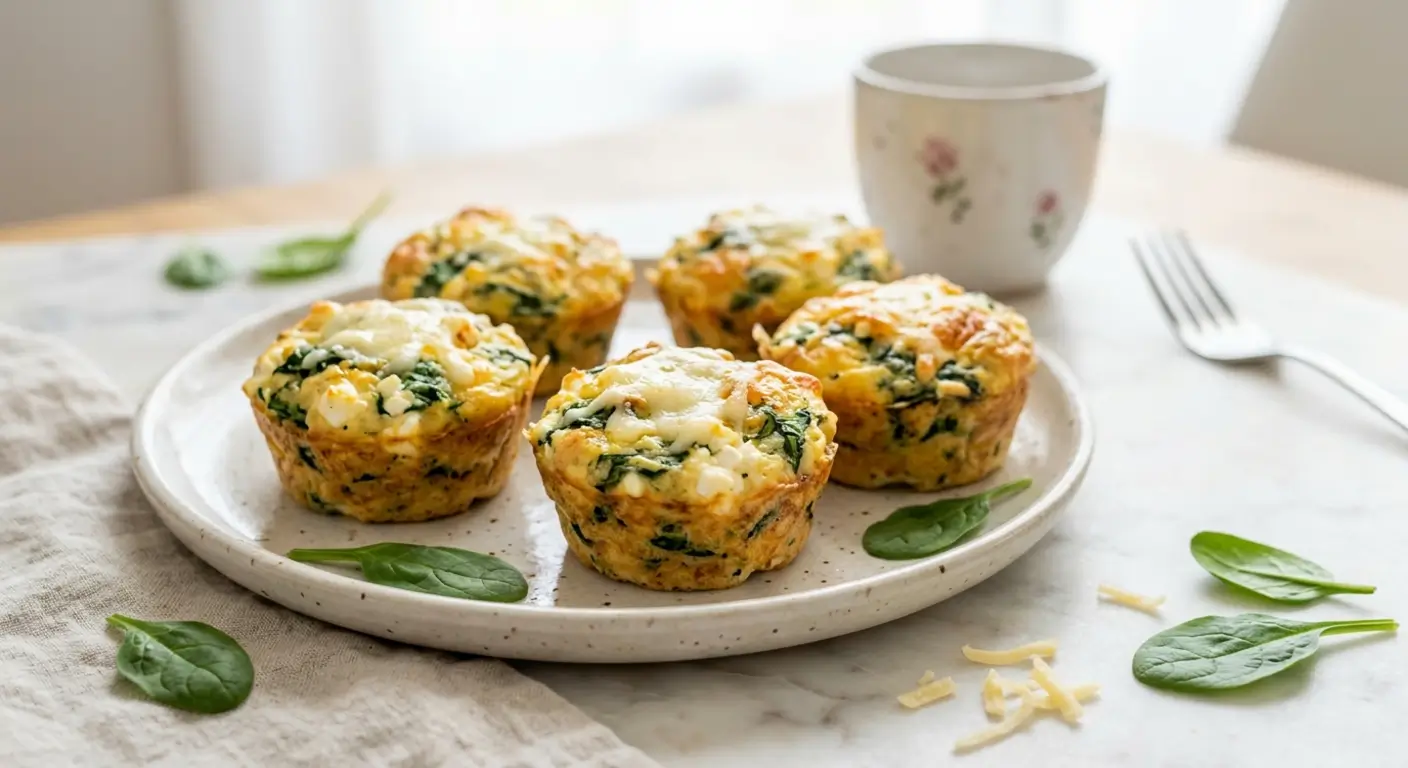 high protein egg muffins with cottage cheese and spinach