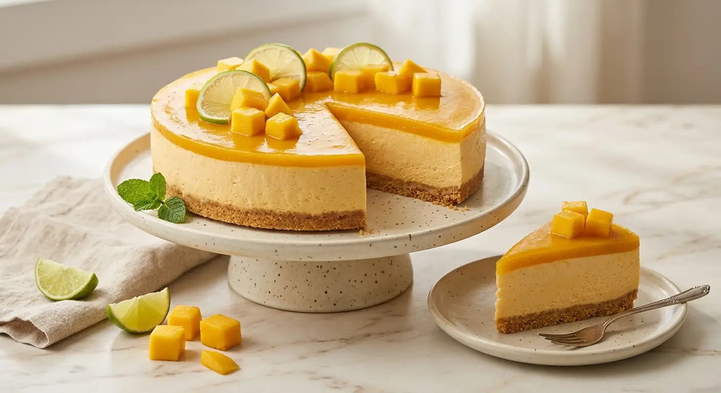 no-bake mango cheesecake