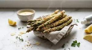spring air fryer asparagus parmesan fries